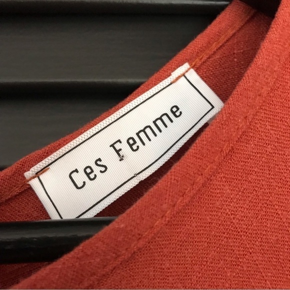 Ces Femme 100% Cotton Cropped Textured Jumpsuit with Front or Back Tie, Size Sm - Picture 14 of 14